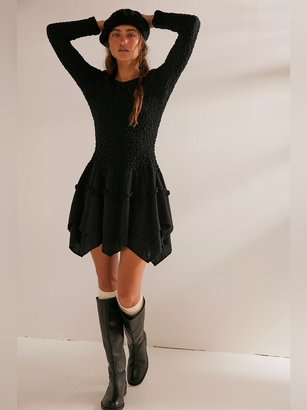 EUC Free People Free-est Pink What a Time Drop-Waist Mini Dress size XL